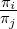 \frac{\pi_i}{\pi_j}